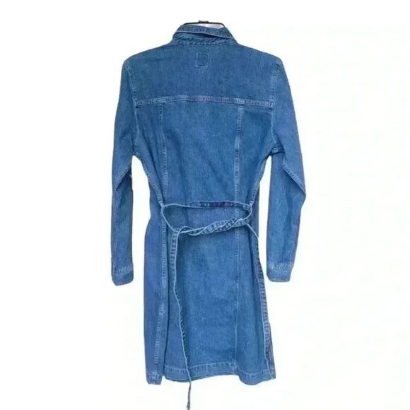 Women's Gap Tailored Denim jacket Dress long sleeve chunky blue cotton 1… - Picture 5 of 10